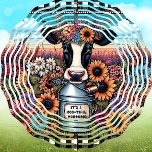 Conception de fichier PNG vache vent toupie, vache jeu de mots décoration de jardin, décoration drôle de sublimation modèle PNG, décorations de porche de pays PNG