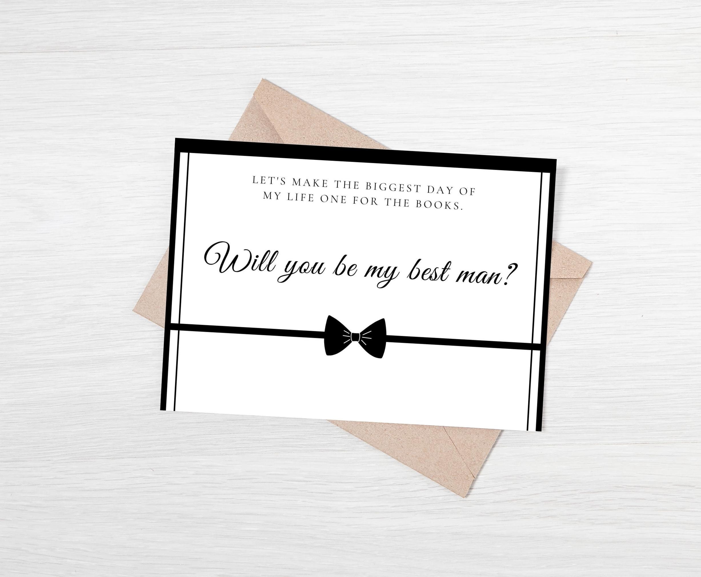 Best Man Proposal Card Printable Will You Be My Best Man Etsy