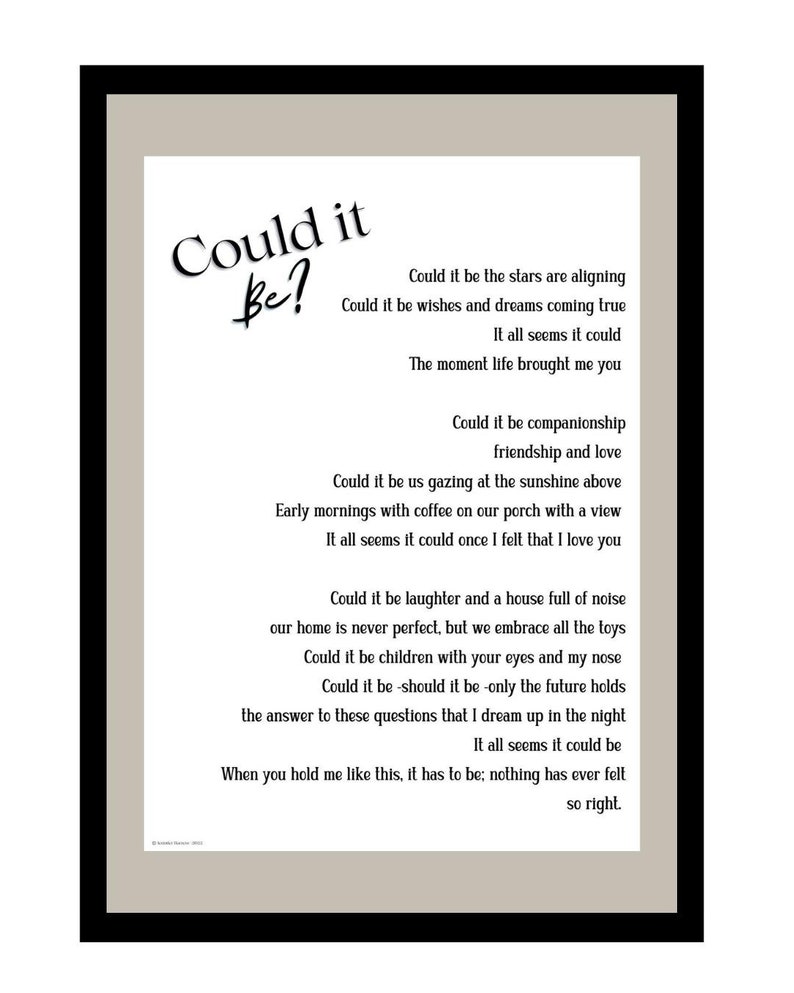 Original Poem Could It Be Love Poems Gifts Instant Etsy