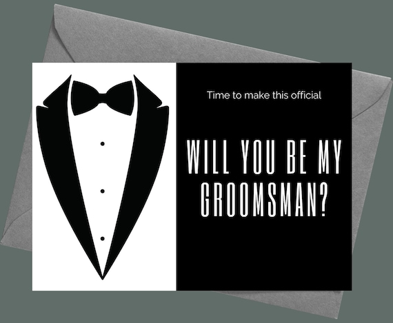 Groomsman Proposal Card Printable Will You Be My Groomsman - Etsy