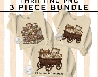 Thrifting Png Bundle, Trendy Png, Antique Thrifting PNG, I’d Rather Be Antiquing PNG Design, Grandma Core, Granny Era Vintage Kitchen