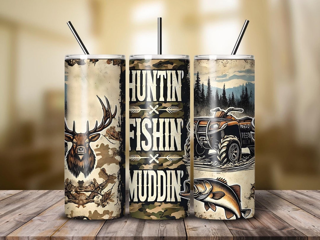 Hunting Tumbler Wrap, Camo Deer 20 Oz Skinny Tumbler Sublimation Design ...