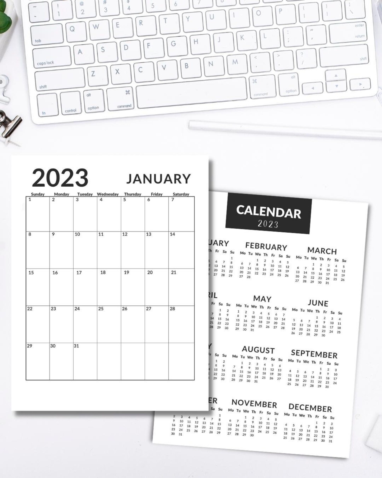 Modern Minimal 2023 Calendar Digital Calendar Planner Etsy