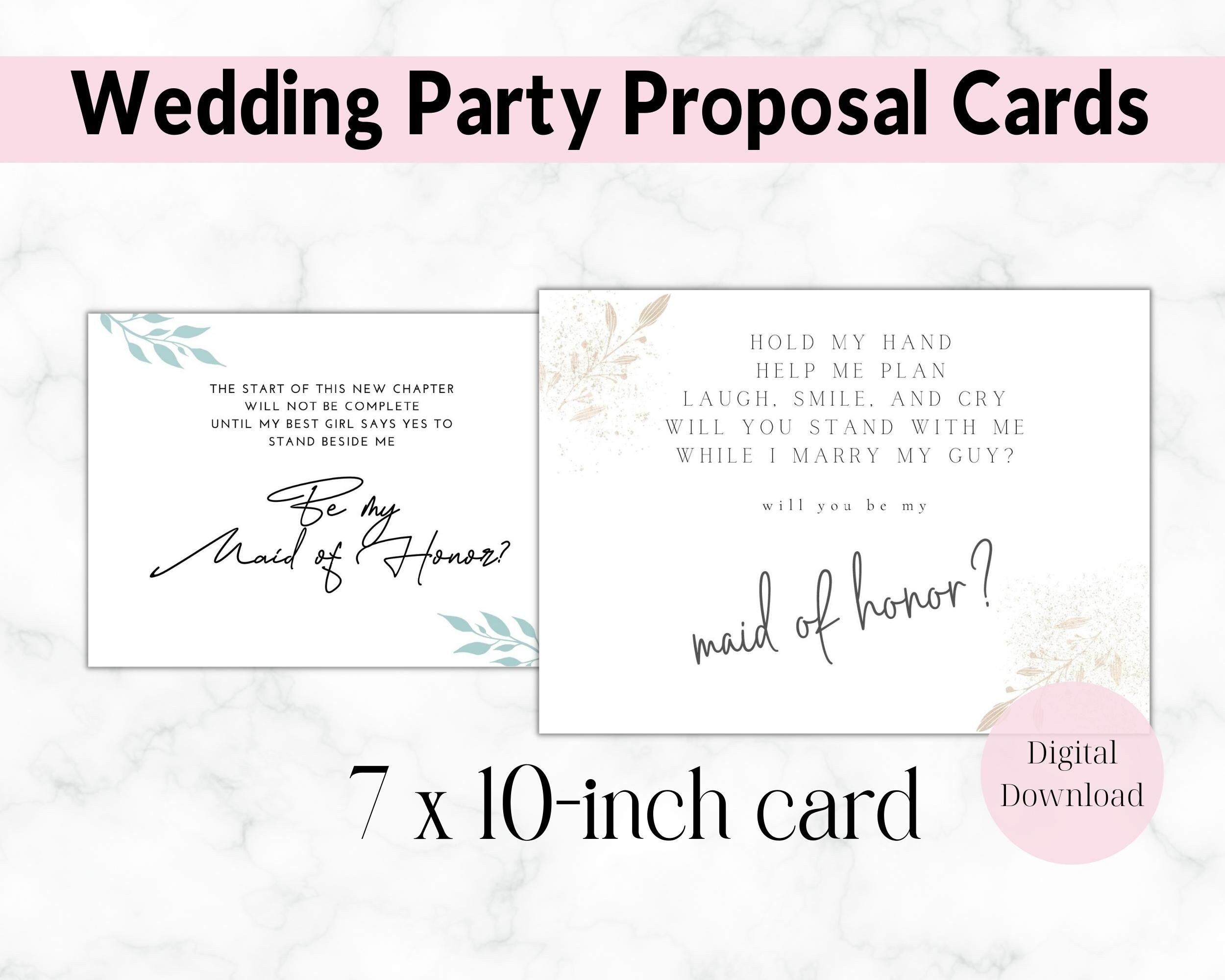 Maid of Honor Proposal Card Printable Will You Be My Maid of - Etsy