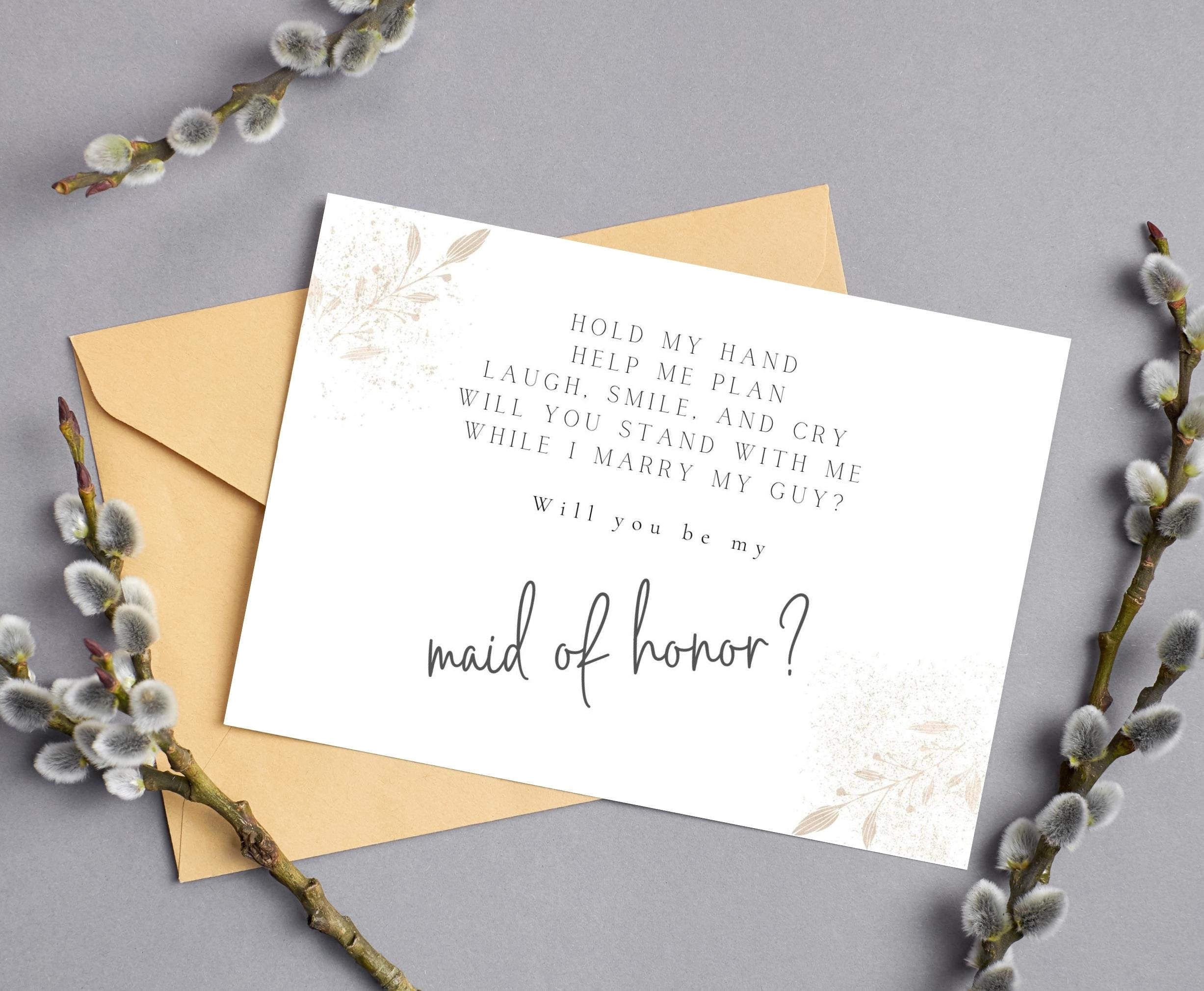 Maid of Honor Proposal Card Printable Will You Be My Maid of Honor — free download