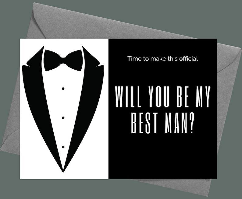 Best Man Proposal Card Printable Will You Be My Best Man - Etsy