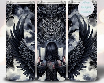 Romantasy Tumbler Wrap Design, Fantasy Reader Tumbler Sublimation Design, Gothic Book Lover Instant Download, Bookish PNG, Dark Romance PNg