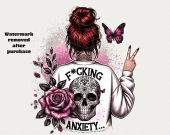 Sarcastic PNG Design, Anxiety Humor, Sassy Sarcastic Mental Health Watercolor Design, Peace Sign, Digital Download, Sweary Png