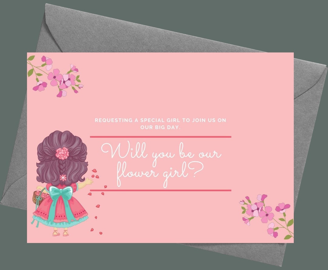 Will You Be My Flower Girl Proposal Card, Flower Girl Gifts, Pink