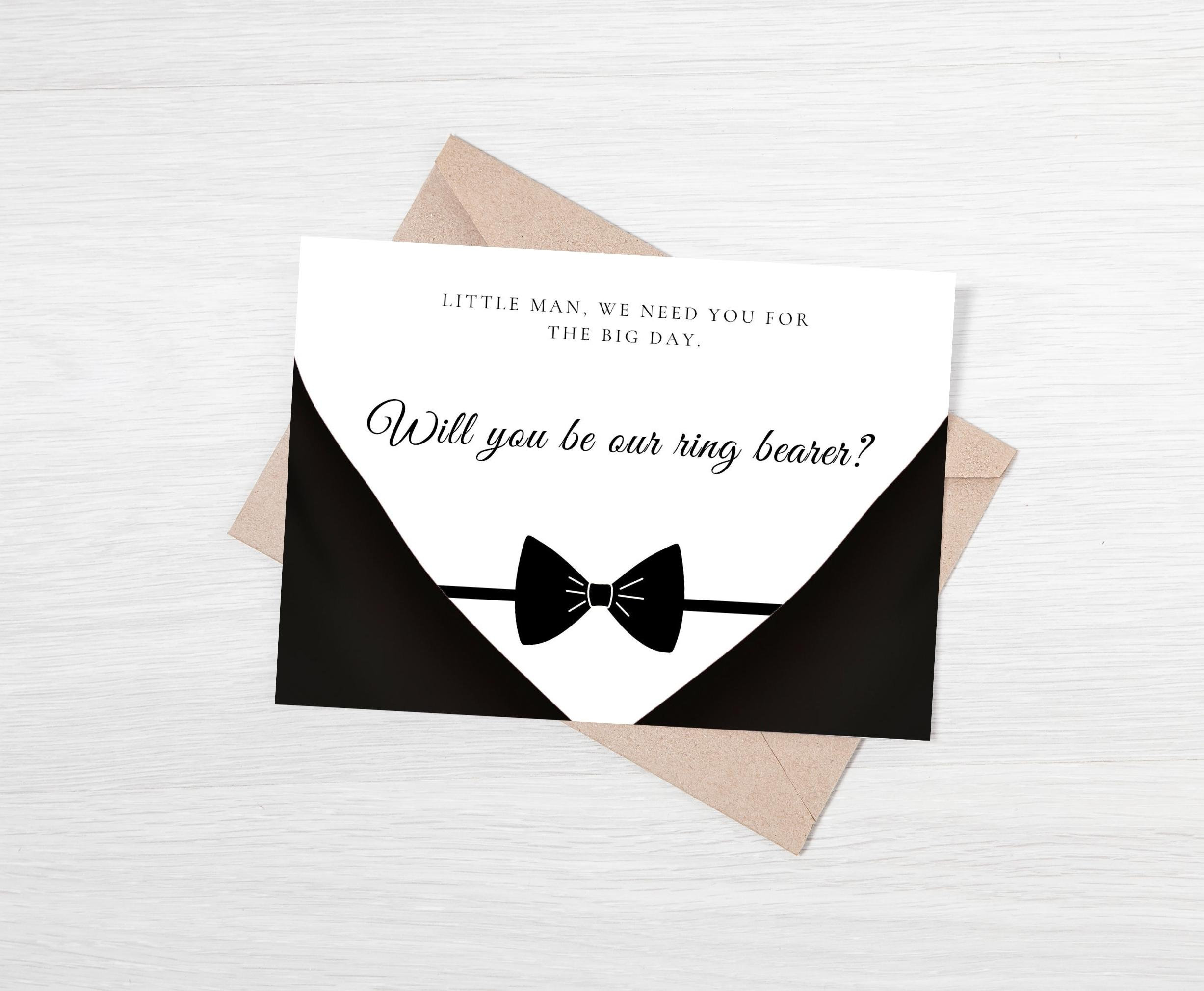 Ring Bearer Proposal Card Printable Will You Be My Ring Bearer Card Instant Download Ring Bearer ...