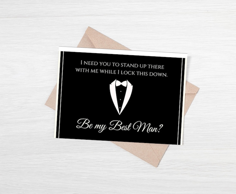 Best Man Proposal Card Printable Will You Be My Best Man - Etsy