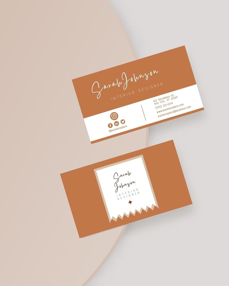 Business Card Template Business Card Insert Printable Etsy