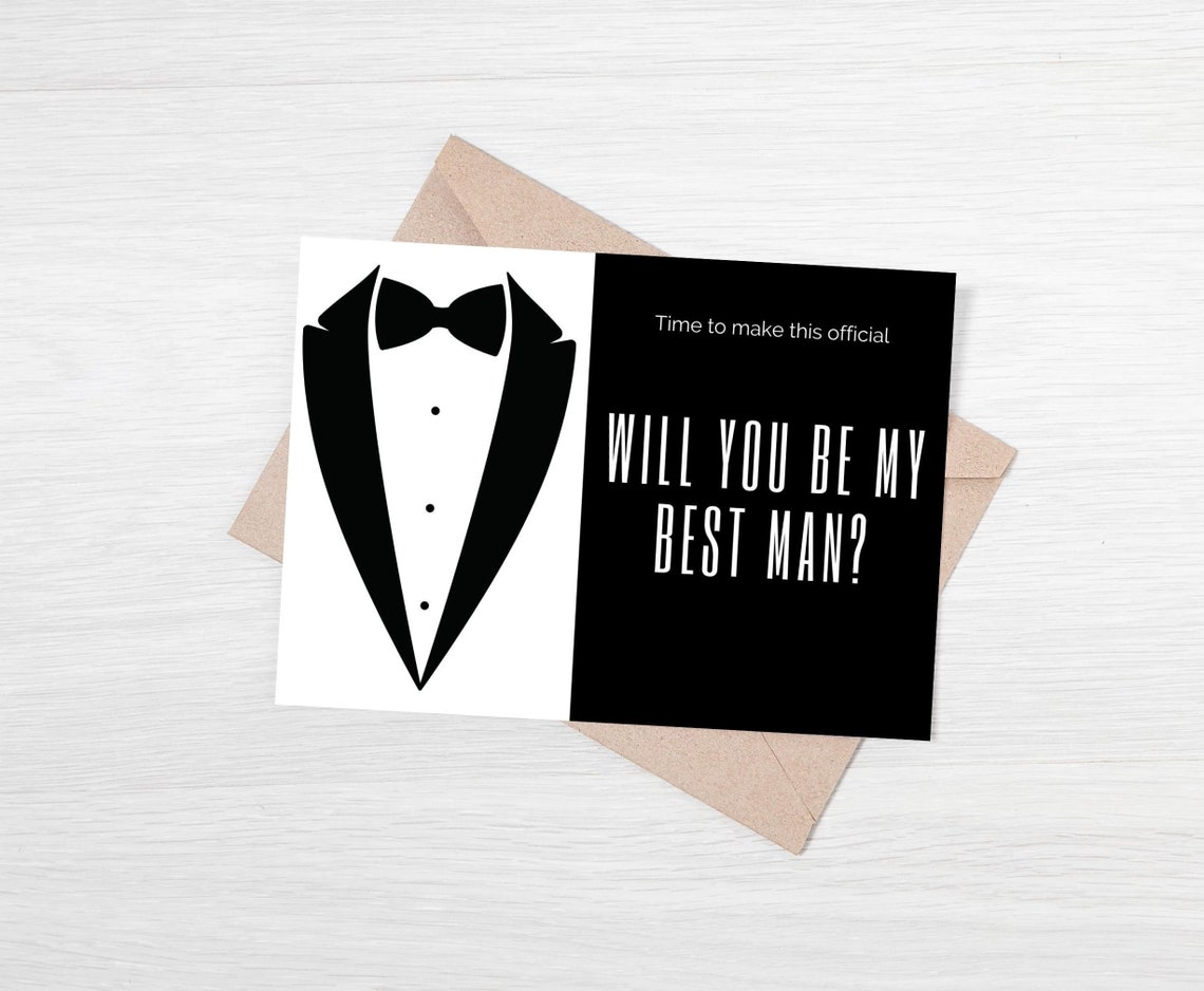 Best Man Proposal Card Printable Will You Be My Best Man - Etsy