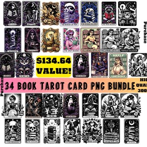 Shop Bundle, 34 Buchliebhaber Tarot Karten Bundle PNG, Fantasy Reader Tarot PNG, Dark Romance, Smut, Bookish png Buchliebhaber Digitale Aufkleber