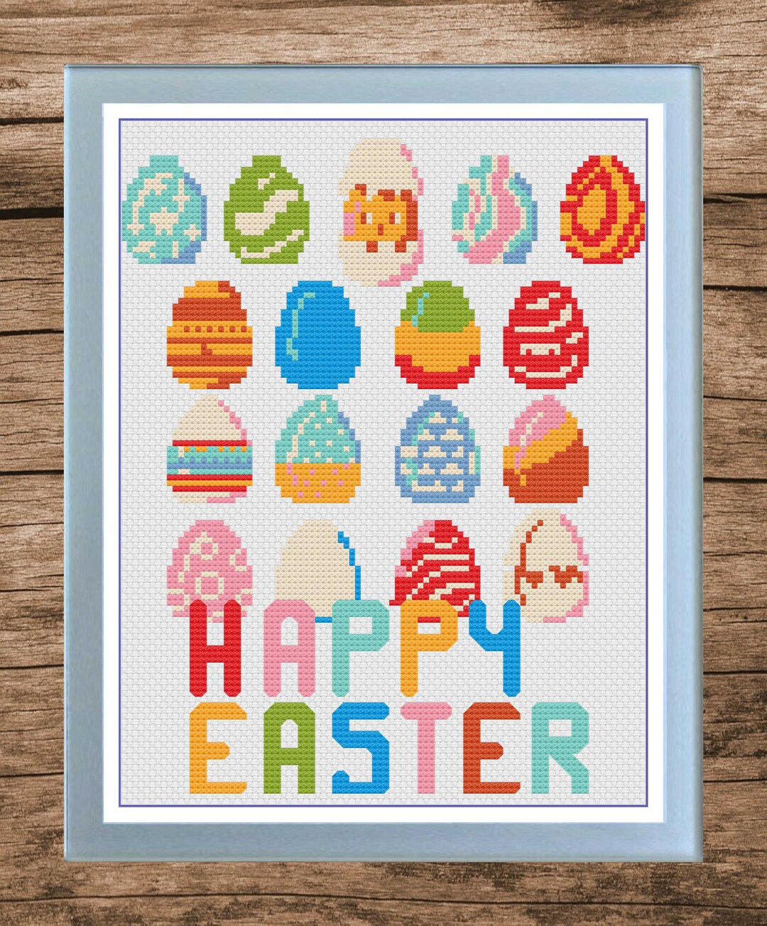 Happy Easter Eggs Cross Stitch Pattern, Cute Chick (digital PDF) - Etsy
