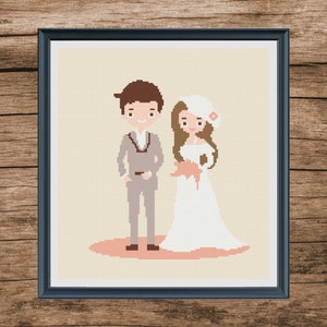 Buy 1 Get 1 Free Wedding cross stitch pattern, Married modern pattern chart, Wedding gift, Mr & Mrs digital Pattern, love cross stitch