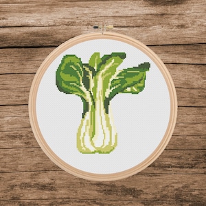 PakChoy Cross Stitch pattern, Vegetarian, Veggie, Vegetable, Food Cross Stitch, instant download, Kitchen cross stitch, Kitchen decoration