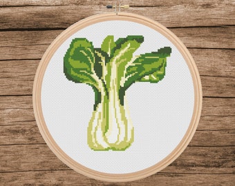 PakChoy Cross Stitch Pattern: Kitchen Decoration (Digital Download)