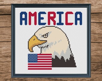 Drapeau américain Falcon, motif point de croix : États-Unis, Columbus Day (téléchargement numérique)
