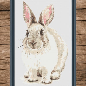 Beautiful Vintage Cute Rabbit cross stitch pattern, Wall decoration, Embroidery, Bunny, Animal counted Digital pdf, Easy cross stitch