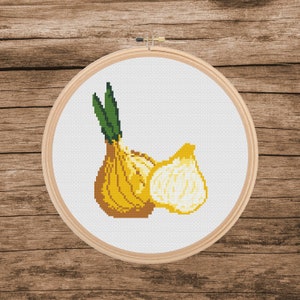 Onion Cross Stitch PDF pattern, Vegetarian, Veggie, Vegetable, Food Cross Stitch, instant download, Kitchen cross stitch, Kitchen decoration