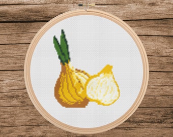 Onion Cross Stitch Pattern: Kitchen Decor (PDF Pattern)