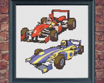 Racing Car Cross Stitch Pattern: Sports Car Sampler (Digital File)