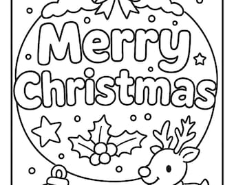 Coloriages de Noël pour les enfants | Animaux de vacances, Père Noël, Licorne, Dragon | Livre de coloriage imprimable 8,5 x 11 po.