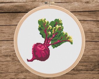 Beetroot Cross Stitch Pattern: Vegetable Kitchen Decor (PDF Pattern)