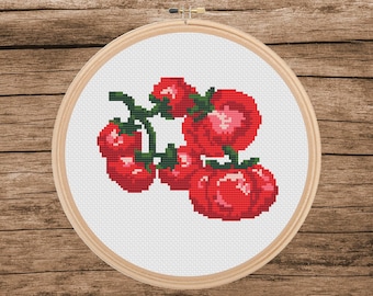 Tomato Cross Stitch Pattern: Kitchen Decoration (PDF Pattern)