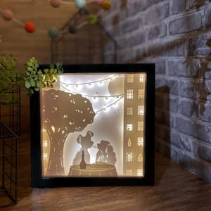 Puppy Love- Lady and the Tramp inspired Light Box