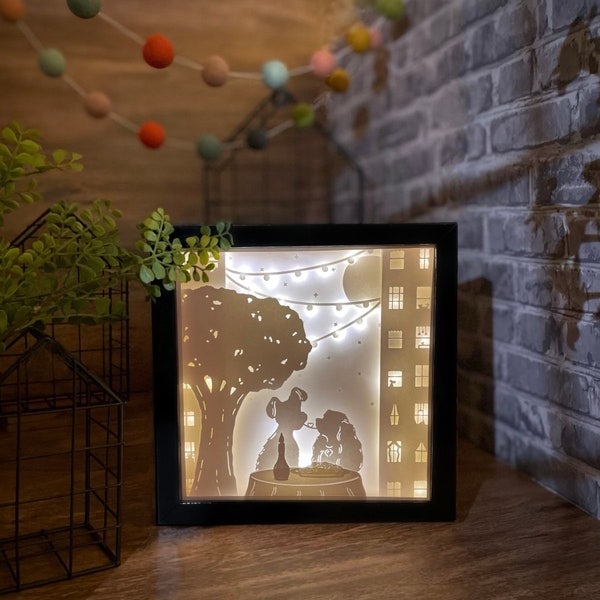 Puppy Love- Lady and the Tramp inspired Light Box |  Gift