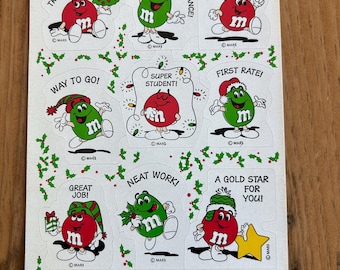Foglio di adesivi natalizi Hallmark M&M