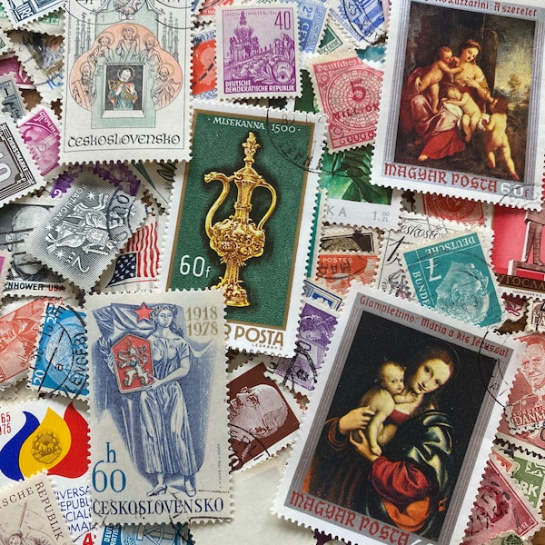 World Postage Stamps Vintage