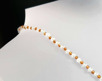 Zircon & Hessonite Garnet Necklace, Bracelet, Earring set