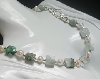 100% Natural Type A Burmese Jadeite & Freshwater Pearls necklace