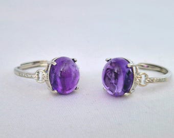 Amethyst Adjustable Silver Ring