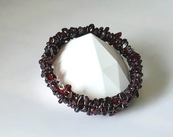 Deep Red Garnet Memory Bracelet