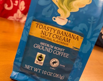 100% Hawaiian Coffee, Flavor Toasty Banana Nut Cream, 10 oz