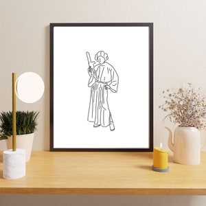 Star Wars | Princess Leia | Minimalist Print | Black and White