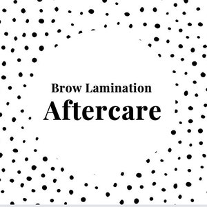 Brow lamination Aftercare card template pdf