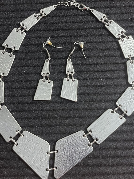 Red Abalone Shell Rectangle Earrings, Bracelet an… - image 6