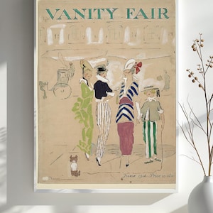 Vanity Fair 1914 mode-illustratie, kunst aan de muur, papierkunst, modeliefhebbers, instant download