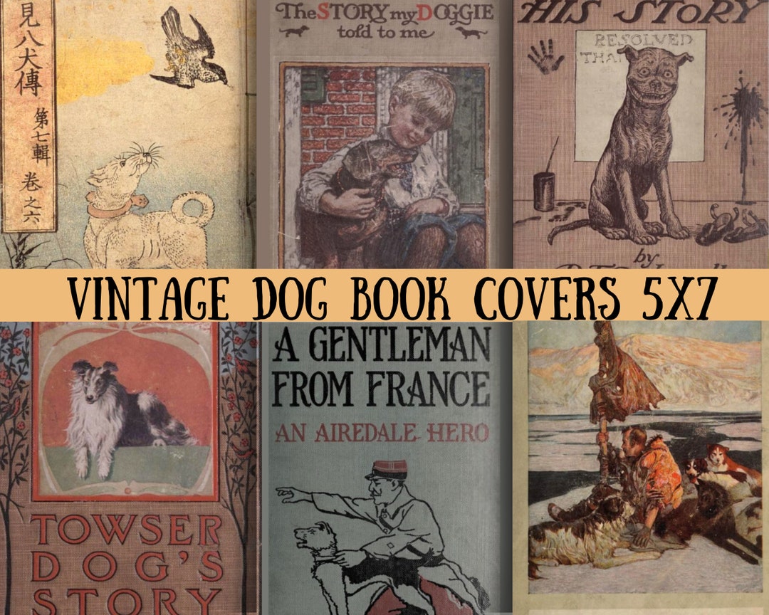 Vintage Dog Book Covers 19001920s Clipart for Junk Journals (digital