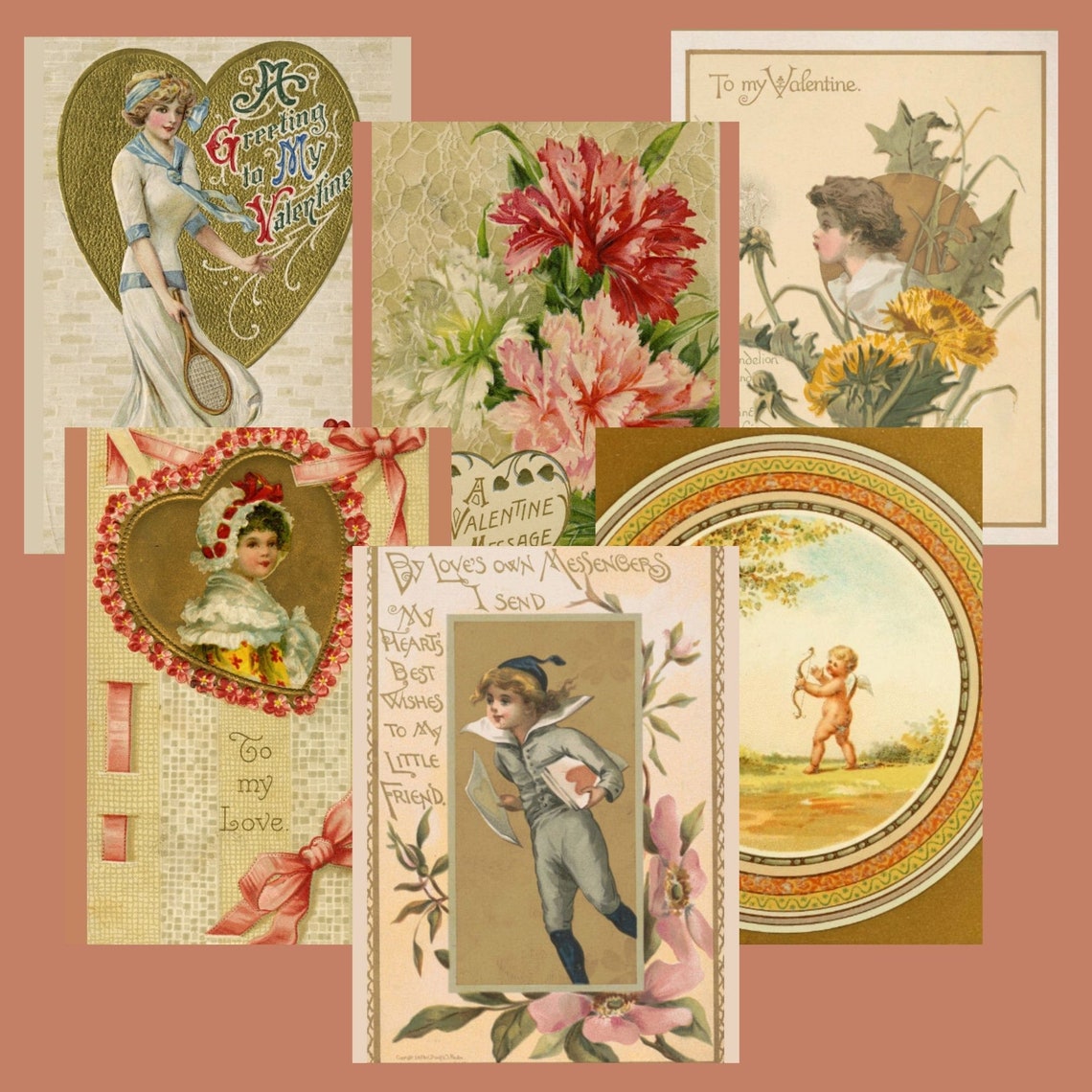 Vintage Valentine's Day Prints From the 1800s for Valentine Cards Plus ...