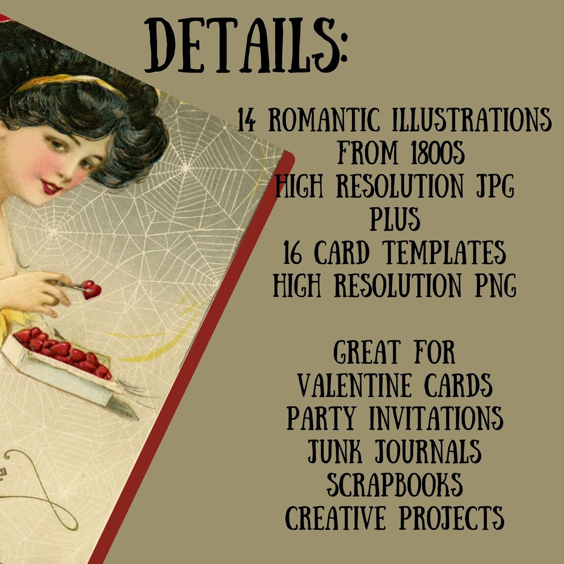 Vintage Valentine's Day Prints From the 1800s for Valentine Cards Plus ...