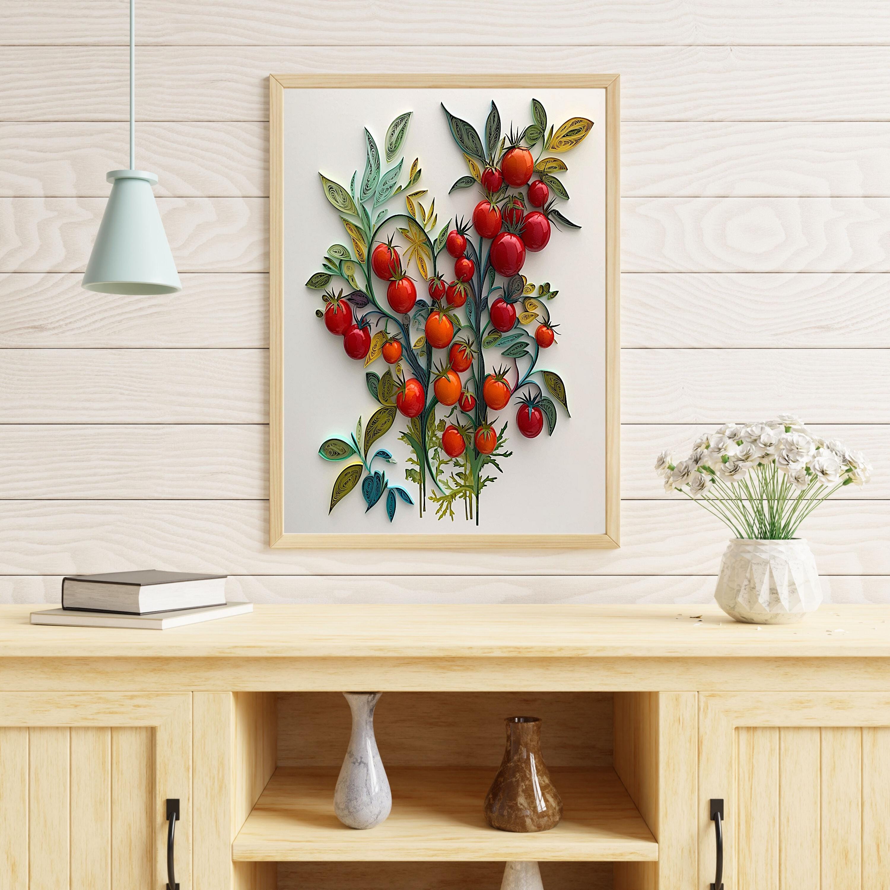 Tomato Plants 3D Wall Art Printable, Gardener Decor, Tomato Lovers
