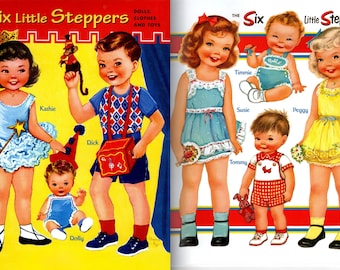 Vintage Paper Dolls, Instant Download, 1950s Fashion for Play or Crafts
