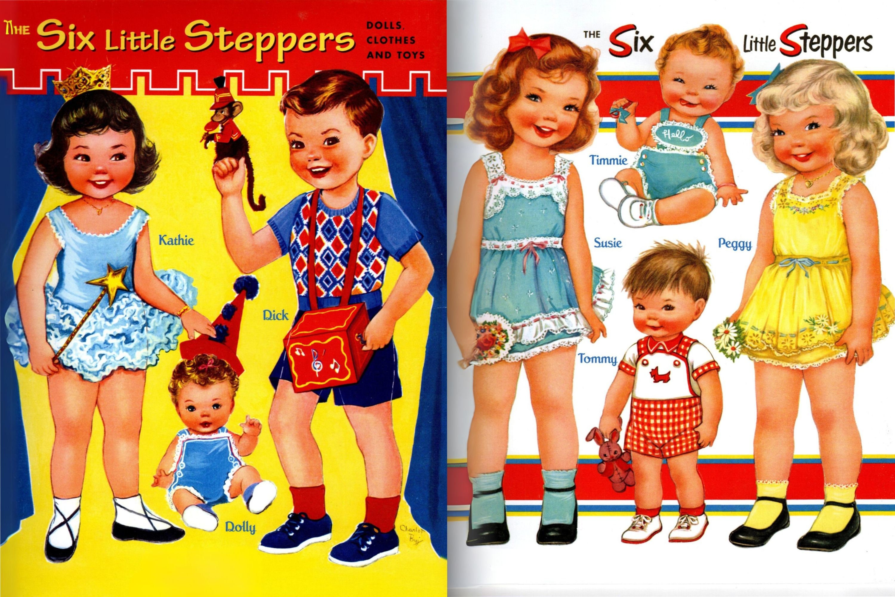 1950's　スクラップブック　60ページ　ドール　イラスト　ヴィンテージ Vintage Paper Dolls, Instant Download, 1950s Fashion for Play or