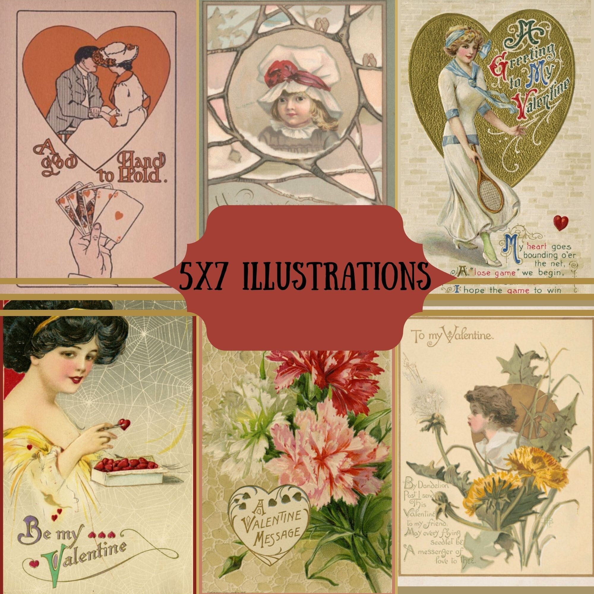 Vintage Valentine's Day Prints From the 1800s for Valentine Cards Plus ...